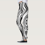 Abstract Warped Black & White Lines 7 Leggings<br><div class="desc">Abstract Warped Black & White Lines - Choose / add your favourite background colours !</div>