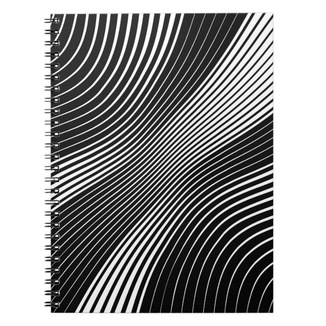 Abstract warped Diagonal Striped Background. vinta Notebook (Front)