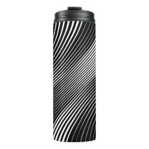 Abstract warped Diagonal Striped Background. vinta Thermal Tumbler