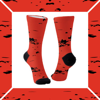 Abstract Washi in Red and Black Socks