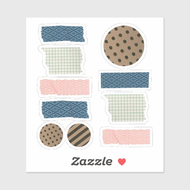 Abstract Washi Tape Scrapbooking Stickers (Sheet)