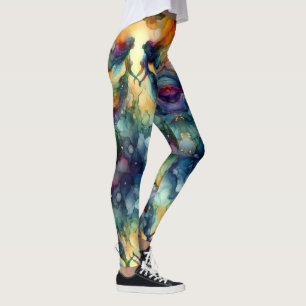 Abstract Water Colour Mermaid Leggings