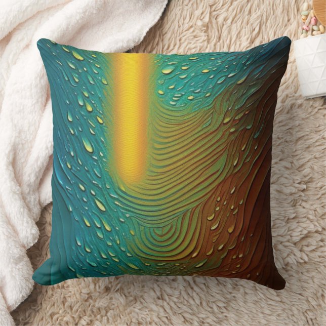 Abstract Water Drops Throw Pillow (Blanket)