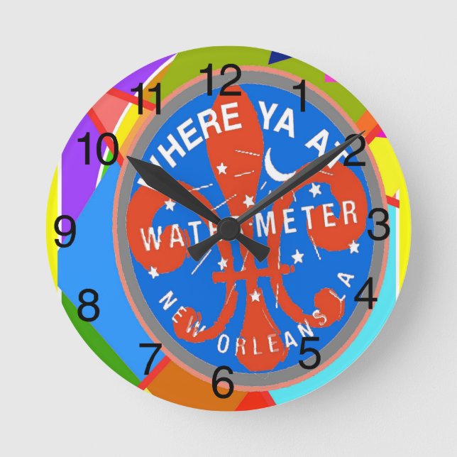 Abstract Water Metre Round Clock (Front)