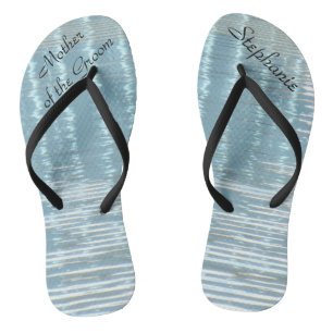 Abstract Water Mother of Groom Wedding Flip Flops