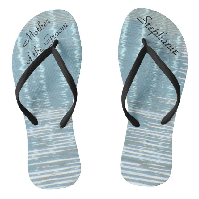 Abstract Water Mother of Groom Wedding Flip Flops (Footbed)
