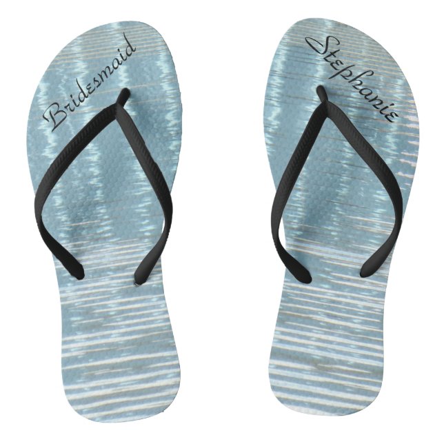Abstract Water, Name, Bridesmaid Wedding  Thongs (Footbed)