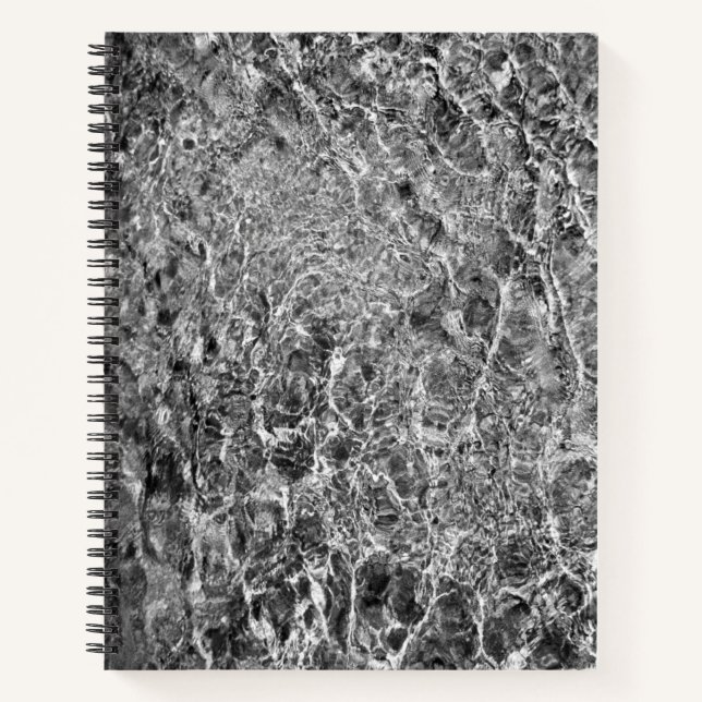 Abstract Water Ripples, Black & White Photo Notebook (Front)