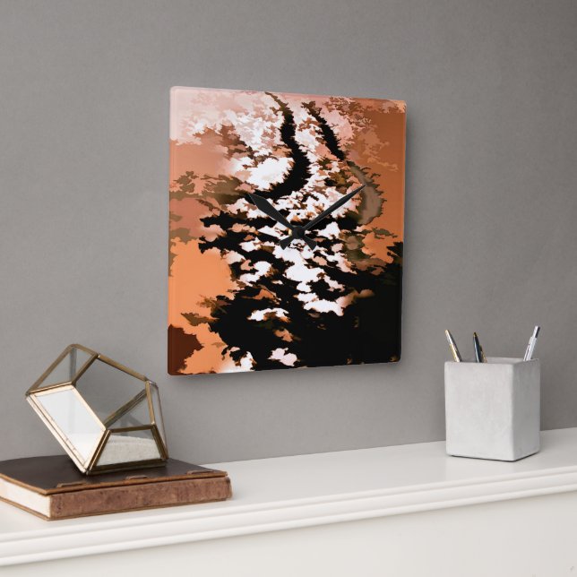 ABSTRACT WATER SQUARE WALL CLOCK (Office)