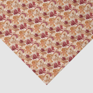 Abstract Watercikir Pattern in Warm Autumn Colors Tissue Paper