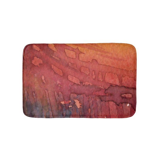 Abstract watercolor 3 bath mat (Front)