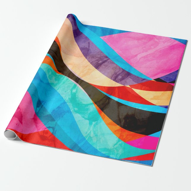Abstract Watercolor abstract colourful background  Wrapping Paper (Unrolled)
