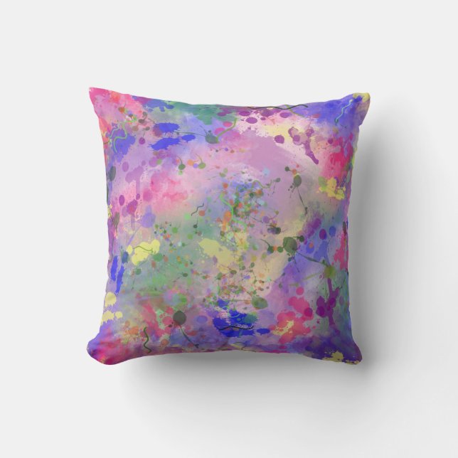 Abstract Watercolor Accent Pillow (Front)