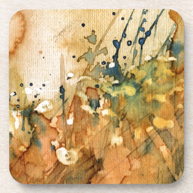 Abstract watercolor and old background coaster (Front)