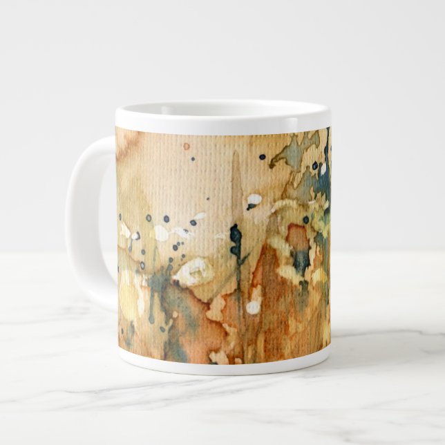 Abstract watercolor and old background large coffee mug (Front Left)