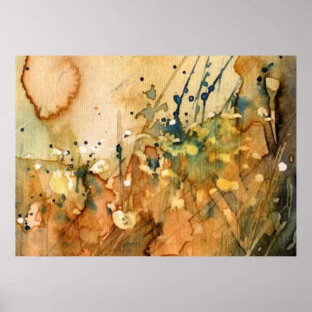 Abstract watercolor and old background poster (Front)