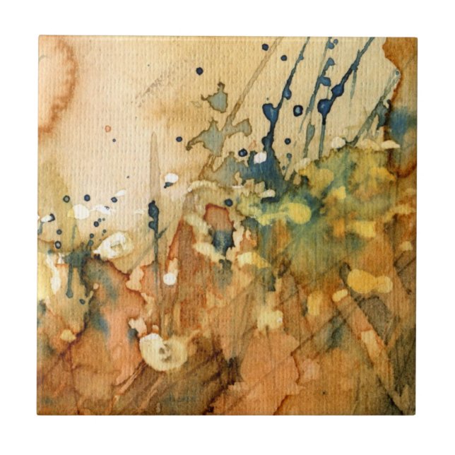 Abstract watercolor and old background tile (Front)
