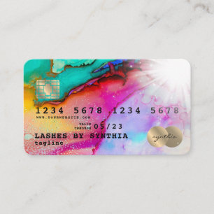 Abstract watercolor art Credit Card Style Gold