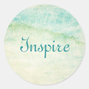 Abstract watercolor background classic round sticker