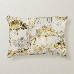 Abstract watercolor background: dandelion, juniper decorative cushion