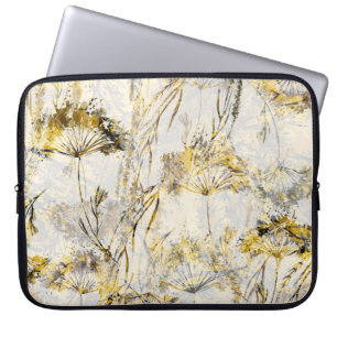Abstract watercolor background: dandelion, juniper laptop sleeve