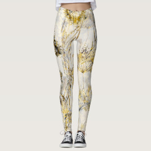 Abstract watercolor background: dandelion, juniper leggings