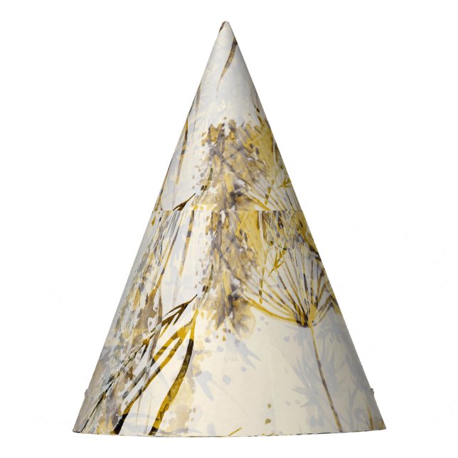 Abstract watercolor background: dandelion, juniper party hat (Front)