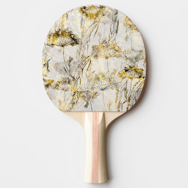 Abstract watercolor background: dandelion, juniper ping pong paddle (Front)