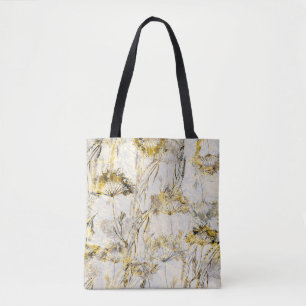 Abstract watercolor background: dandelion, juniper tote bag