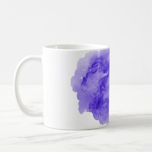 Abstract watercolor background image with a liquid coffee mug (Left)