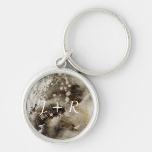 Abstract watercolor background on grunge paper key ring