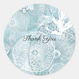 Abstract Watercolor Blue Classic Round Sticker
