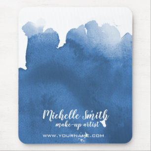 Abstract watercolor blue colour splash brush strok mouse pad