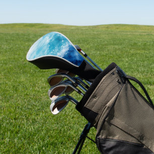 Abstract Watercolor Blue Ocean Sea Golf Head Cover
