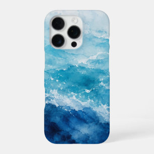 Abstract Watercolor Blue Ocean Sea iPhone 16 Pro Case