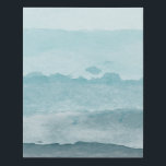 Abstract watercolor blue sea faux canvas print<br><div class="desc">A beautiful abstract watercolor sea landscape. A blue palette reminiscing of the beach and the ocean.</div>