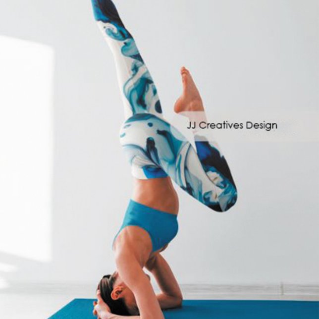 Abstract watercolor blue sea leggings (Creator Uploaded)