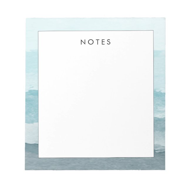 Abstract watercolor blue sea notepad (Front)
