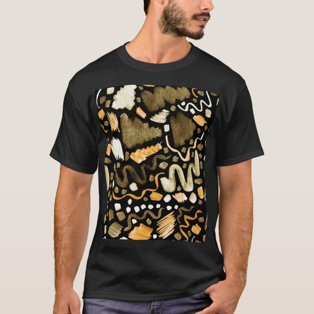 Abstract watercolor brush strokes pattern T-Shirt (Front)