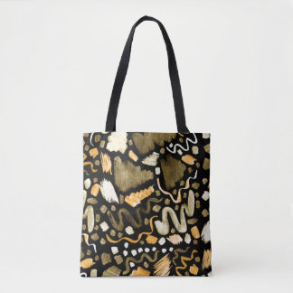 Abstract watercolor brush strokes pattern tote bag