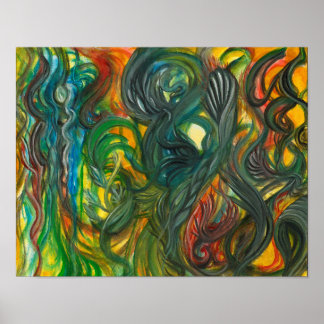 Abstract Watercolor by Toby mikle Poster