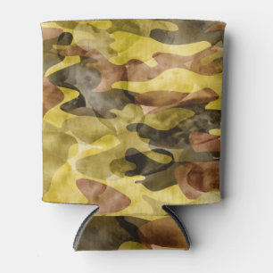 Abstract Watercolor: Camouflage Tie Dye Can Cooler