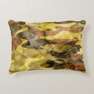 Abstract Watercolor: Camouflage Tie Dye Decorative Cushion