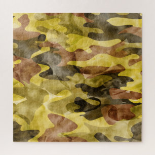 Abstract Watercolor: Camouflage Tie Dye Jigsaw Puzzle