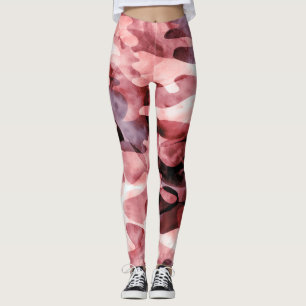 Abstract watercolor camouflage: tie-dye. leggings