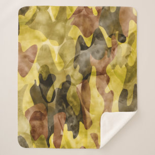 Abstract Watercolor: Camouflage Tie Dye Sherpa Blanket