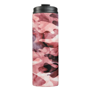 Abstract watercolor camouflage: tie-dye. thermal tumbler