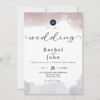 Abstract Watercolor Casual Wedding Invitation