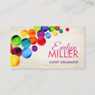 Abstract Watercolor Circles Business Card