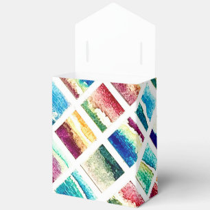 Abstract Watercolor Cloud Squares Painting Favour Box